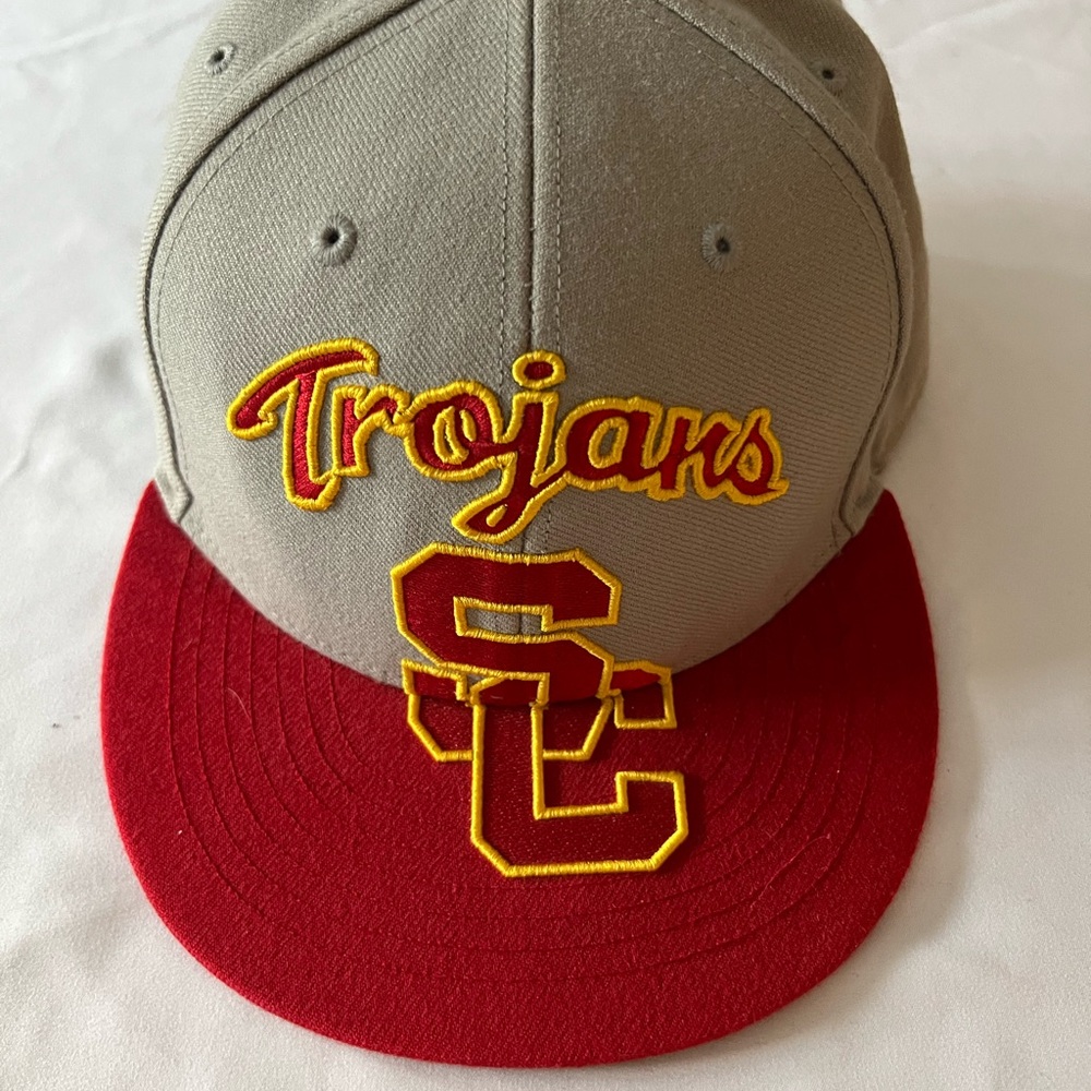 Gray and Red USC Trojans SnapBack Cap
